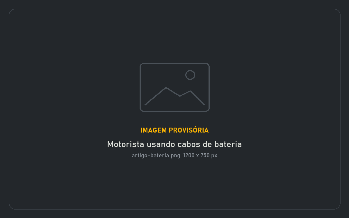 Motorista conectando cabos de bateria